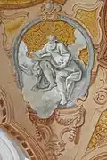 Grisaille représentant saint Marc, église Saint-Léonard d'Unterliezheim