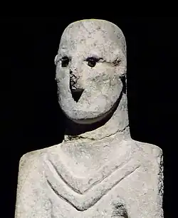 Portrait de l'Homme d'Urfa, faisant apparaître les yeux faits d'obsidienne.