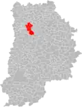 Localisation de Villeneuve-Saint-Denis au sein de Val d'Europe Agglomération.