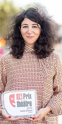 Valérie Cachard, avec le prix RFI-Théâtre