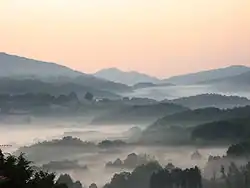 La vallée de l’Amato avec Tiriolo au fond.