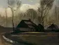 Ferme à Hoogeveen, huile sur toile montée sur panneau, Vincent van Gogh, (1883)