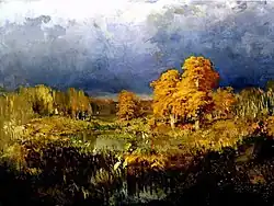 Marais dans la forêt. Automne.
