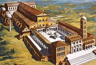 Reconstitution de l'ancienne basilique vaticane.