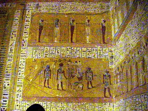 Détail d'une des parois du tombeau de Ramsès&nbsp;IV.