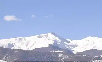 Vue du mont Gorzano depuis Pagliaroli (commune de Cortino).