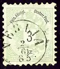 3 kr oblitéré en 1885 à Veglia (Krk, Croatie)