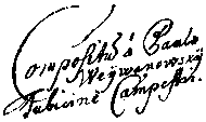 signature de Pavel Josef Vejvanovský