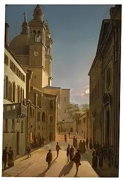 Vue de Rio Terrà Catecumeni, avec la Basilique Santa Maria della Salute de Venise au loin.