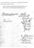 Photo de la page 4 du traité de Vereeniging. Le texte, en anglais, est accessible par le lien Wikisource ci-dessus.