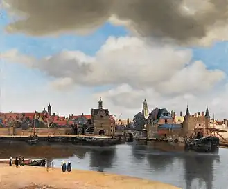 Vue de Delft, Vermeer 1659-1660. H. 96,5 cm. Mauritshuis.