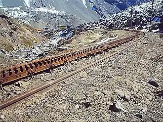 Crémaillère Abt (à trois lamelles) sur la ligne