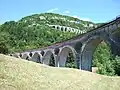Le viaduc de Morez et au 2e&nbsp;plan le viaduc des Crottes.