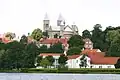Viborg : vue sur la cathédrale aux deux clochers.
