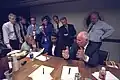 Le vice-président Dick Cheney au Presidential Emergency Operations Center (Centre opérationnel d'urgence présidentiel).