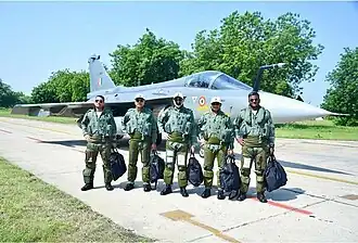 Trois maréchaux de l'air indiens lors de l'Exercise Tarang Shakti.