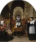 La conversion de saint Bruno devant le corps de Diocrès (Vincenzo Carducci, vers 1630).