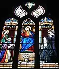 Vitrail du Sacré-Cœur dans l’église Saint-Cuffan de Pluguffan (1892), avec Victoire de Saint-Luc.
