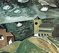 Le clocher, non daté (84,5 x 98,5 cm), Musée de Louvain-la-Neuve