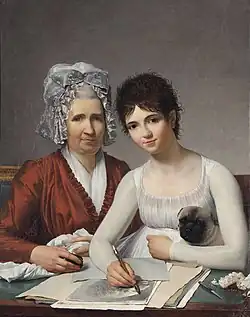 Marie-Adrienne Rousseau, née Potain, soeur de l'artiste, avec sa fille Rose-Marie-Charlotte