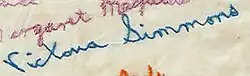 signature de Victoria Lidiard