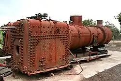 Chaudière à foyer Belpaire, démontée, d'une locomotive australienne de 1954.