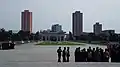 Vue des nombreuses statues de l'extérieur.