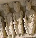 Quelques vieillards de l'Apocalypse, troisième voussure portail sud  (no 1 sur le plan).