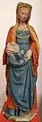 Anonyme, Vierge à l'enfant, début XVIe siècle, provenant de la maison au 41 rue des Minimes, pierre calcaire polychromée, musée de Semur-en-Auxois.