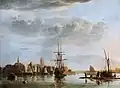 East Indiaman et heus au large de Dordrecht (Albert Cuyp, xviie siècle).