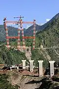 Le pont en chantier, le 10 juillet 2013.