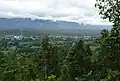 Vue de la petit ville de Paï depuis le grand Bouddha du temple Wat Phra That Mae Yen
