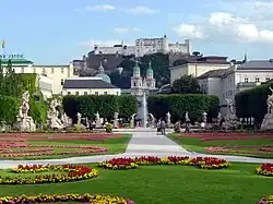 Vu depuis les Jardins Mirabell.