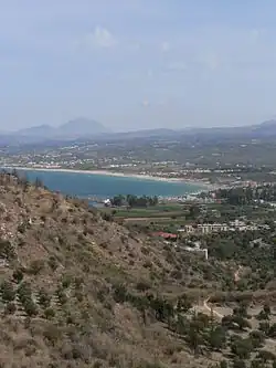 Vue de Georgioúpoli depuis la route vers Exopoli.