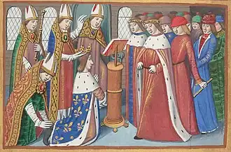 Les Vigiles de Charles&nbsp;VII, miniature, vers 1484.