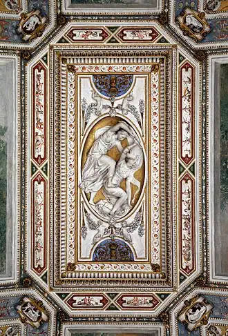 Villa Giulia, salle de danse avec stucs de Federico Brandani.