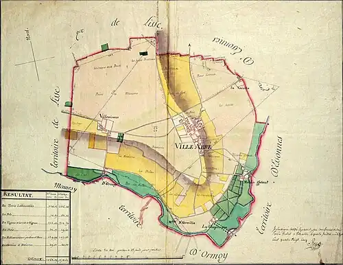 Représentation d'une carte communale du XVIIIe siècle.
