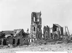 L'église détruite