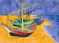 Vincent van Gogh : Bateaux de pêche sur la plage aujourd'hui au musée de l'Ermitage,Saint-Pétersbourg