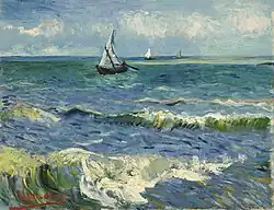 Bateaux de pêche aux Saintes-Maries, huile sur toile.