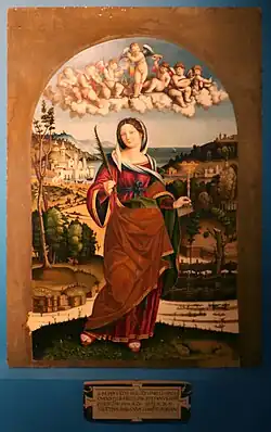 Sainte Lucie et Anges en Gloire, Vincenzo Pagani, 1525