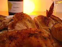 Chapon fermier et AOC Vinsobres