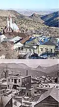 Virginia City vers 1870 et en 2007