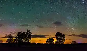 Lumières de la nuit en Estonie. Septembre 2017.