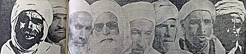 Huit visages des notables des Ouled Sidi Hadjeres publiés en 1968 dans un journal hebdomadaire algérien.