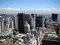 Vue aérienne du quartier.