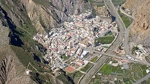 Alboloduy, vue aérienne rapprochée