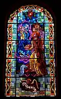 Vitrail représentant Saint-Luc (église Saint-Luc de Raon L'Étape).