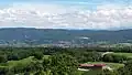 Vue sur Arinthod depuis le plateau de Zamur