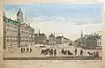 Vue d'optique de l’Hôtel de Ville d’Amsterdam, éditée en Angleterre.